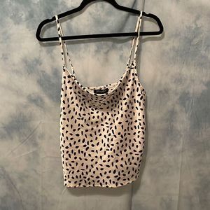 Silky Dalmatian print cowl neck camisole top